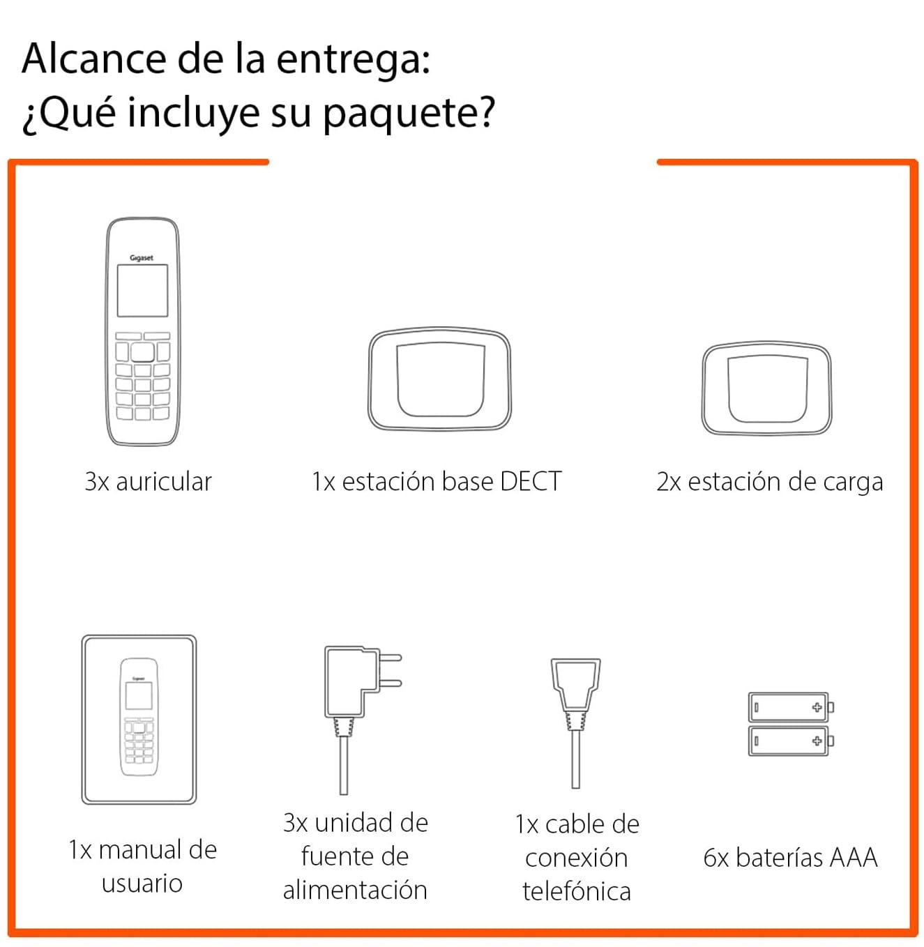 Gigaset A170 Trio - Tre Telefoni DECT Wireless - Display grafico illuminato - Facile da usare - Installazione semplice, Nero [Versione Italiana]