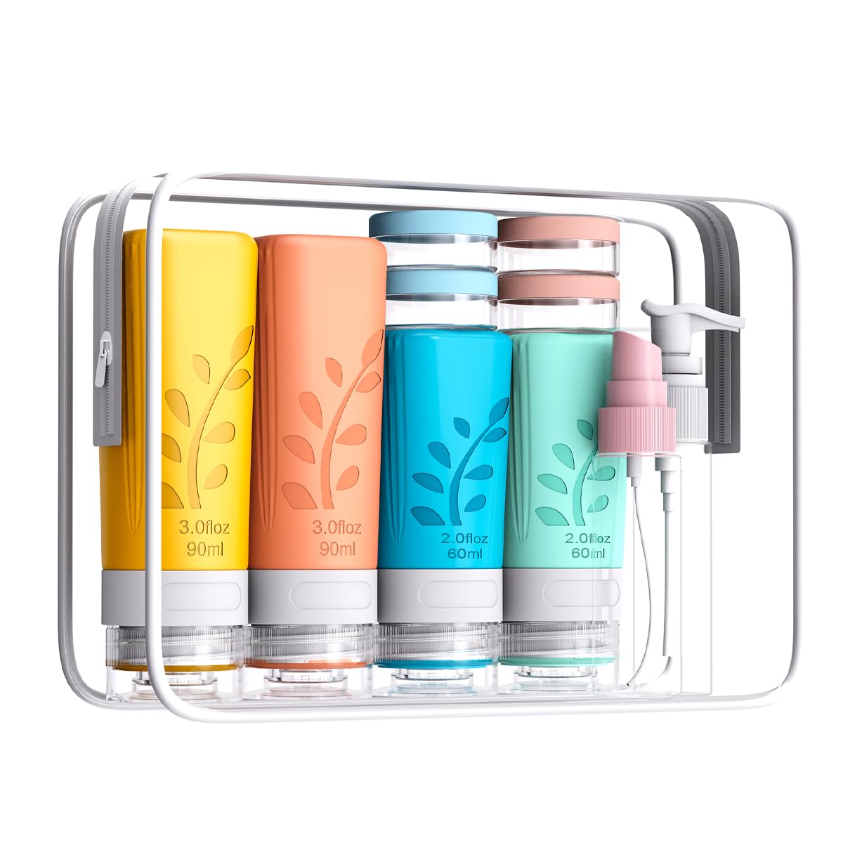 Travel Bottles for Toiletries, 18 Pack Leakproof Travel Size Toiletries