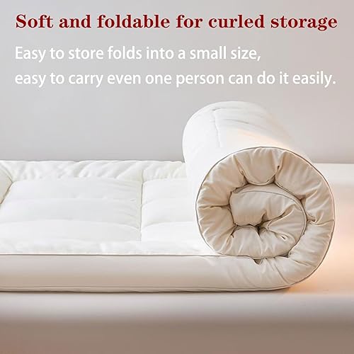 Miniatura 4 de Japanese Futon Mattress - Universal Breathable Thicken Sleeping Mat for Floor, Foldable Guest Bed, Dorm Room, Camping,White5cm-90 * 190cm35.4 *