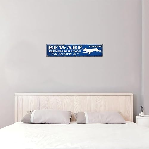 Miniatura 5 de Homsuita Beware Guard Dogs on Duty Wood Pallet Wall Plaque Sign Farmhouse Table Wall Decorative Wooden Signs Retro Dog Warning Oil Painting Wood
