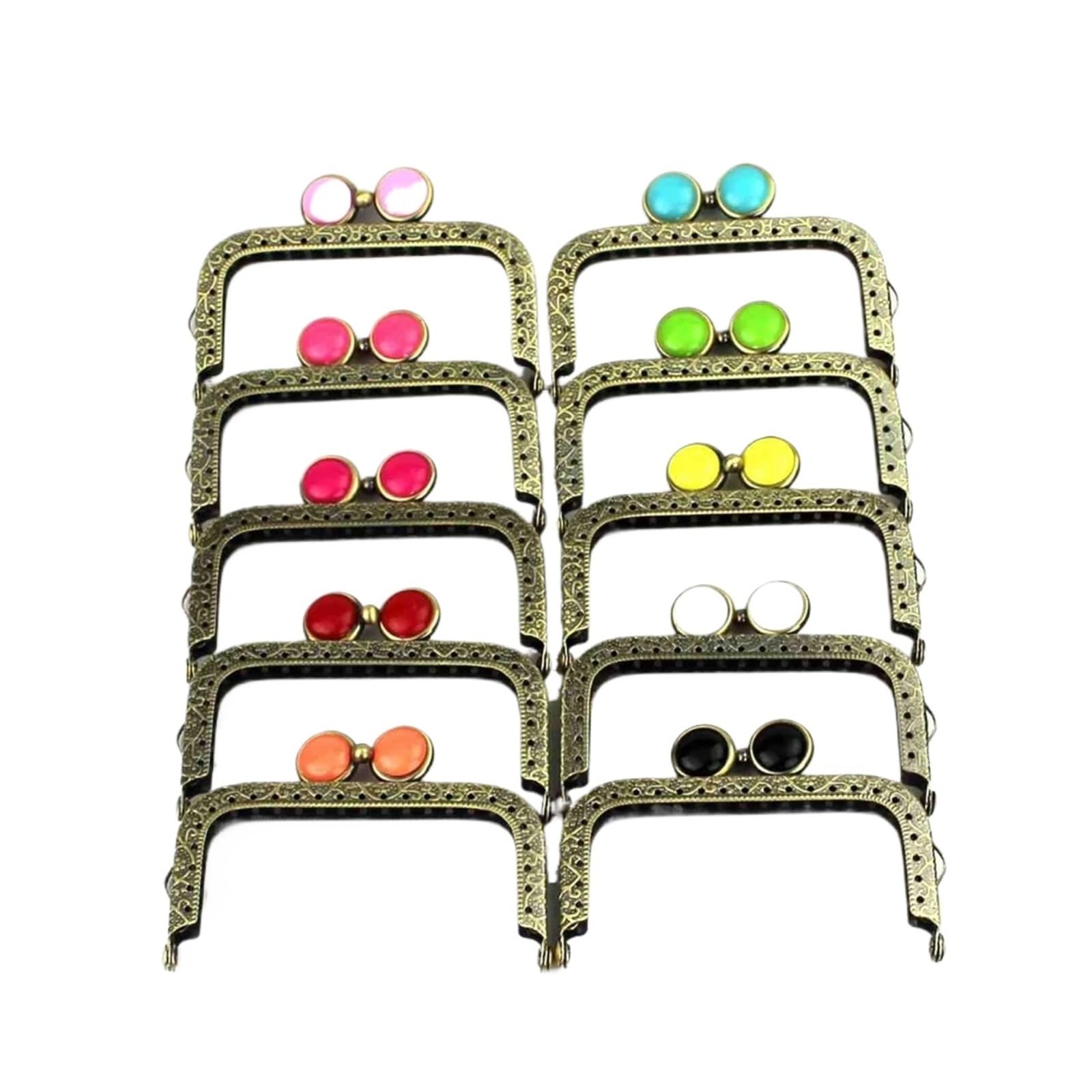 PVUVTNAHW 10Pcs/Lot 8.5CM Square Antique Bronze Flat Bead Metal Purse Frame Kiss Clasp Bag Accessory