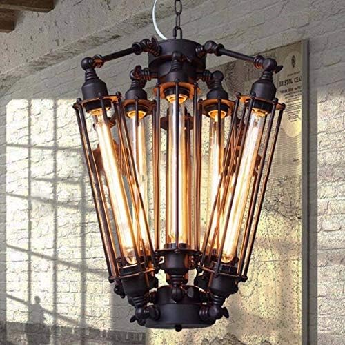 LUOLAX Industrial Steampunk Style Chandelier Vintage Pendant Light Loft Ceiling Fixture for Country Hotel Restaurant Bar Creative Ceiling Lamp (8 Heads)