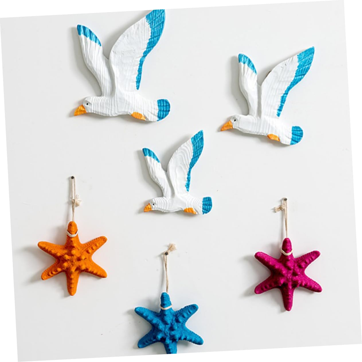 3pezzi Uccelli Appesi in Resina Gabbiani Da Parete in Gabbiani Appesi Per Casa Decorazione Creativa Per Pareti e Soffitti