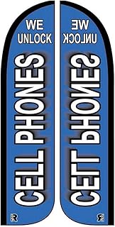 We Unlock Cell Phones Windless Feather Business Flag Advertising Flutter Flag ONLY