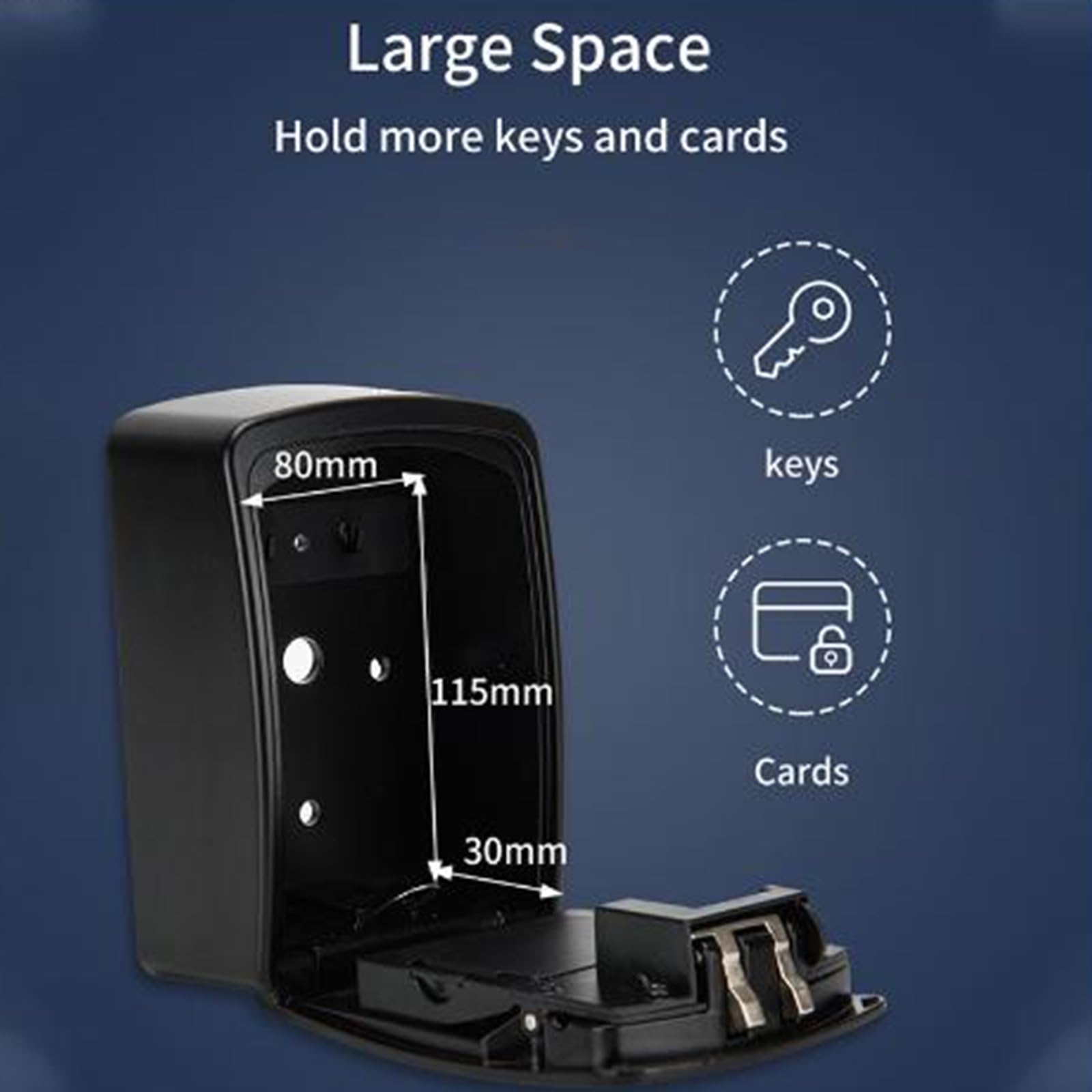 Caja de Bloqueo para Llaves con Bluetooth, Caja Fuerte de Llaves Exterior, Montada en la Pared, Portátil Caja de Bloqueo Caja de Seguridad para Llaves para Casa Oficina Garaje Escuela(Black)