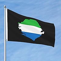 Vista 1 de Sierra Leone Flag Map Premium 2x3FT Flag - Durable and Vibrant Design for Indoor/Outdoor Use