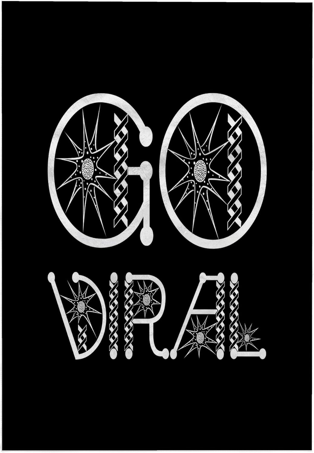 3dRose Go Viral Funny Decor Microbiology Text 15x22 Hand Towel