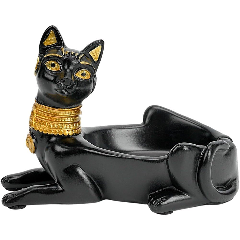 Porte-bagues Chat Égyptien et boîte à bijoux statuette en résine