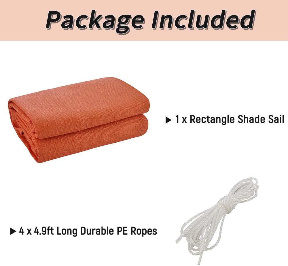 DORAYAKI 10' x 13' Sun Shade Sail Rectangle Canopy UV Block for Patio Garden Backyard Outdoor Activities, Sand : Patio, Lawn & Garden