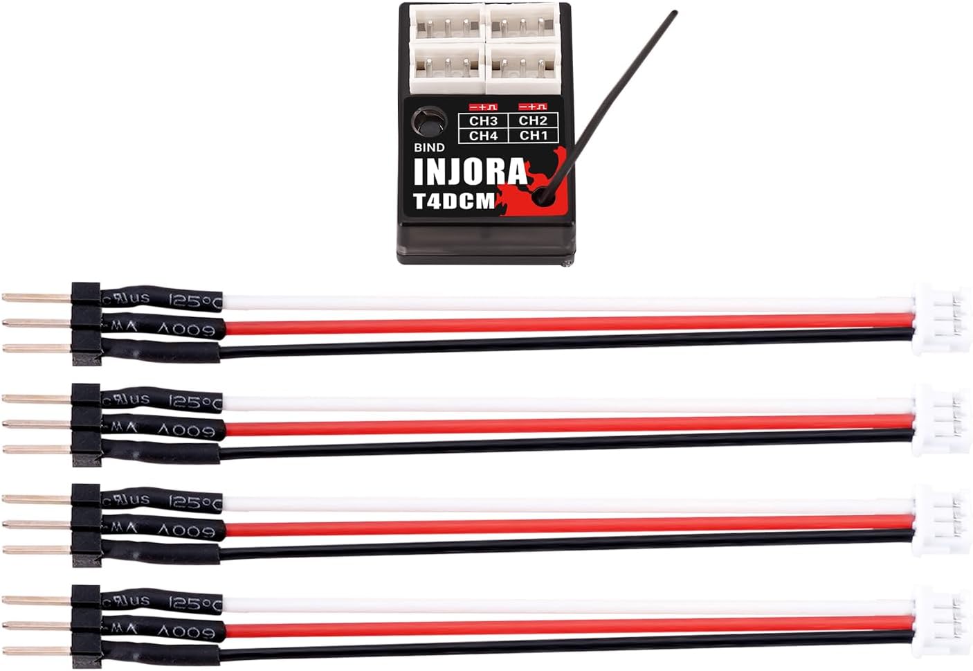 INJORA T6M 2.4GHz Micro Transmitter with Compact Receiver T4DCM for 1/30 1/24 1/18 RC Car