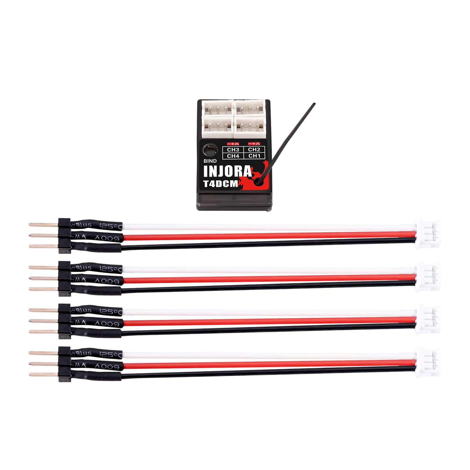 INJORA T6M Micro émetteur 2,4 GHz avec récepteur compact T4DCM pour voiture télécommandée 1/30 1/24 1/18