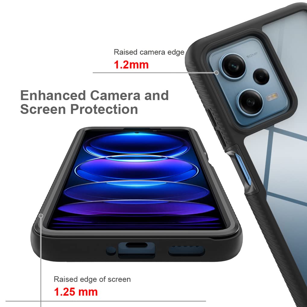 HAOYE Cover per Xiaomi POCO X5 Pro 5G, Rugged Custodia Trasparente con