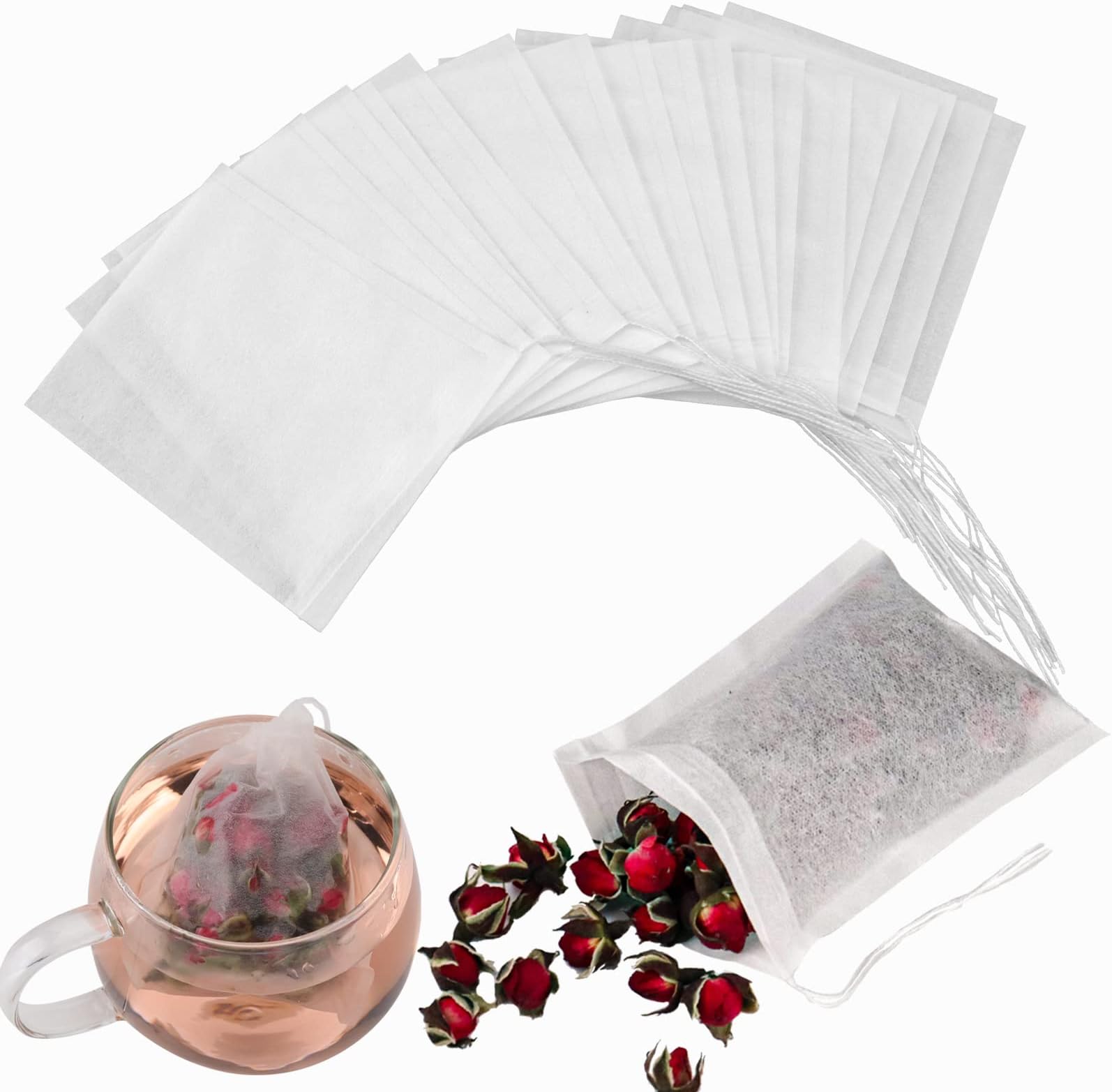 Amazon.com: 200 Pcs Disposable Tea Bags for Loose Leaf Tea, Empty Tea ...
