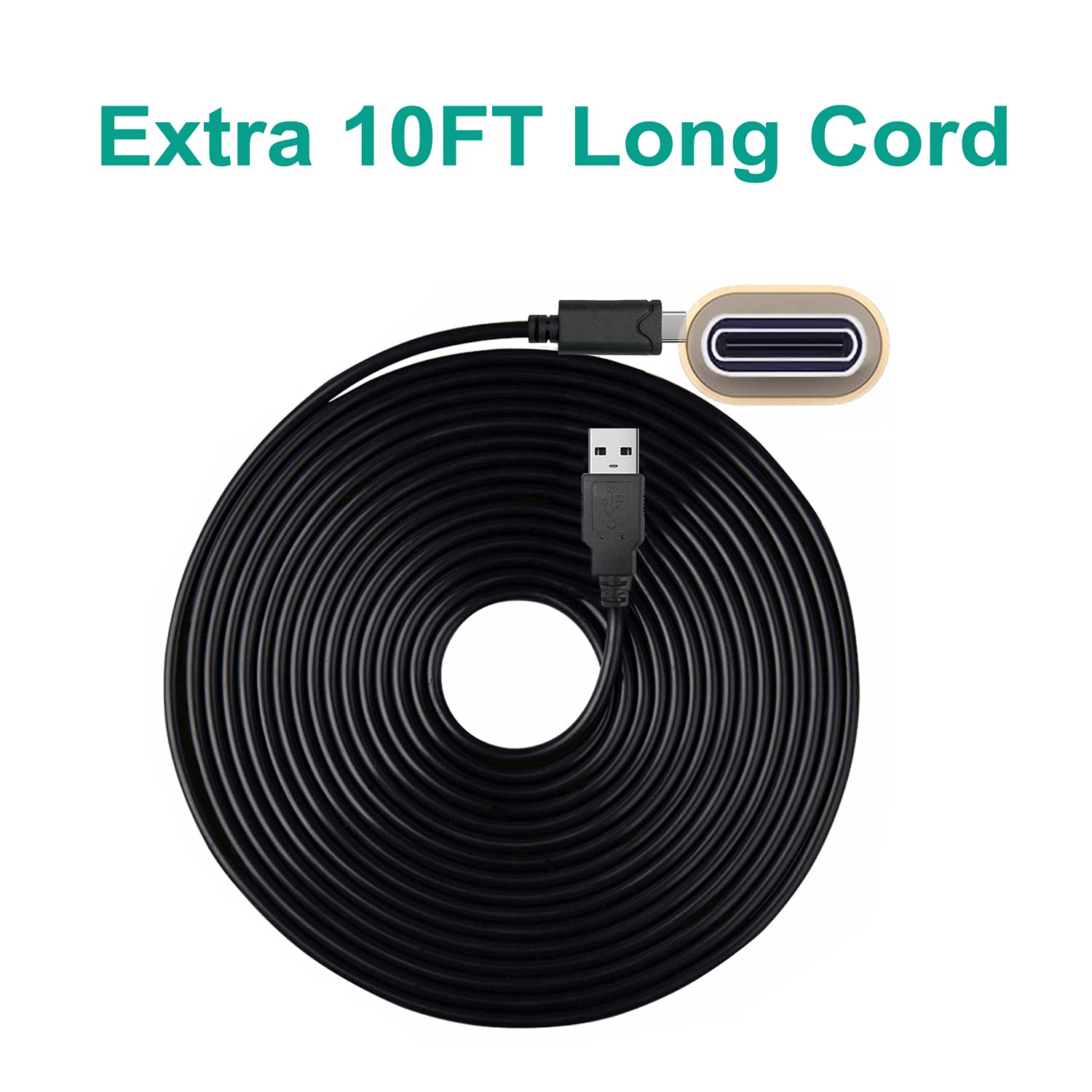 USB A to USB Type C Cable 10Ft Replacement for Xbox Elite Series 2 Controller USB-C Charging Cord