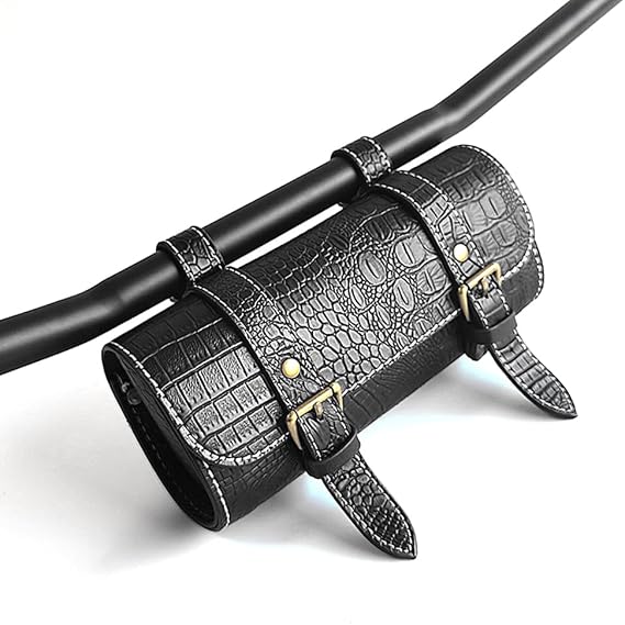 Motorbike Pouch Motorcycle Saddle Bag Mini Motorcycle Fork Handlebar PU Leather Tool Storage Bag