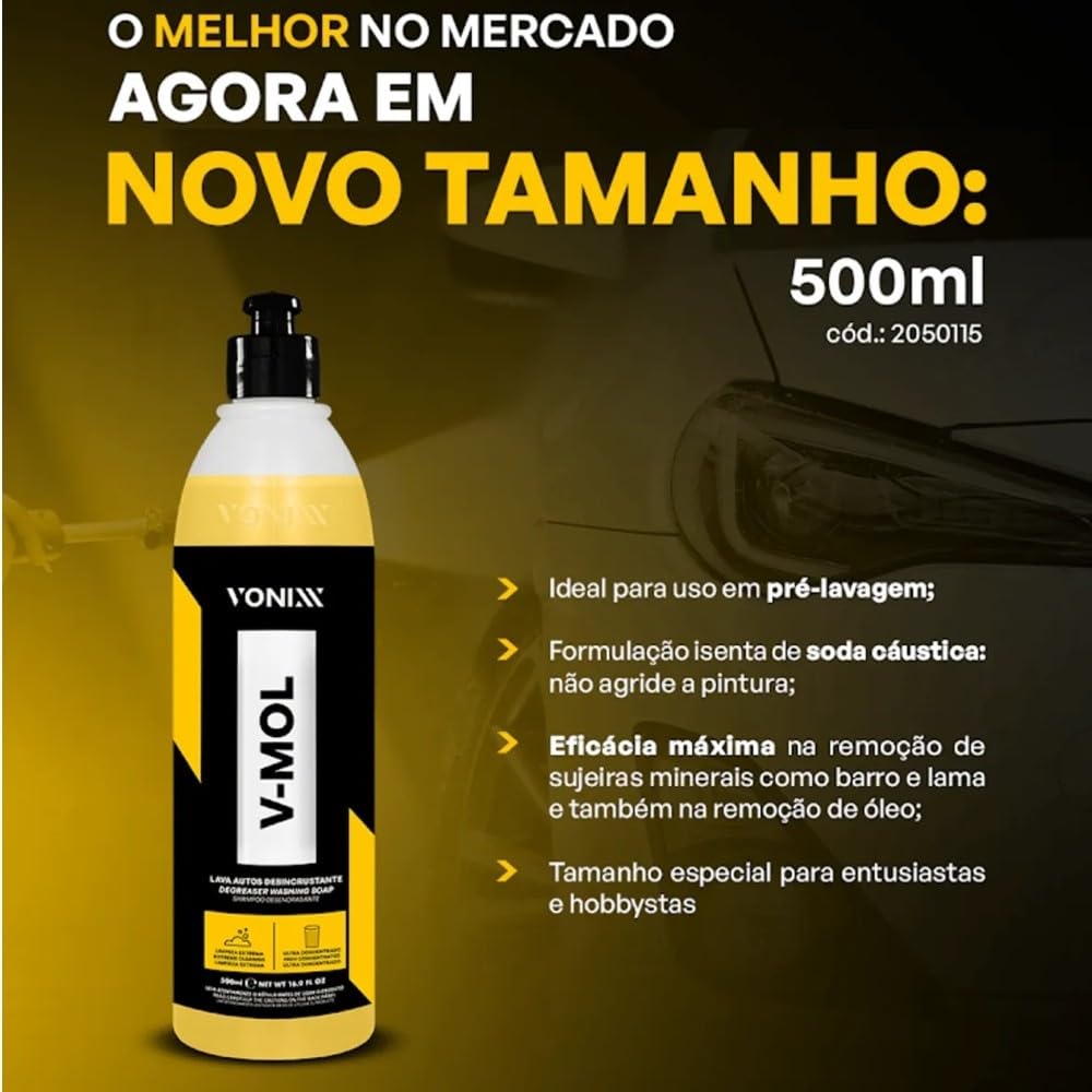 Kit Produto Estética Automotiva Vonixx Cera Tok Final Shampoo V
