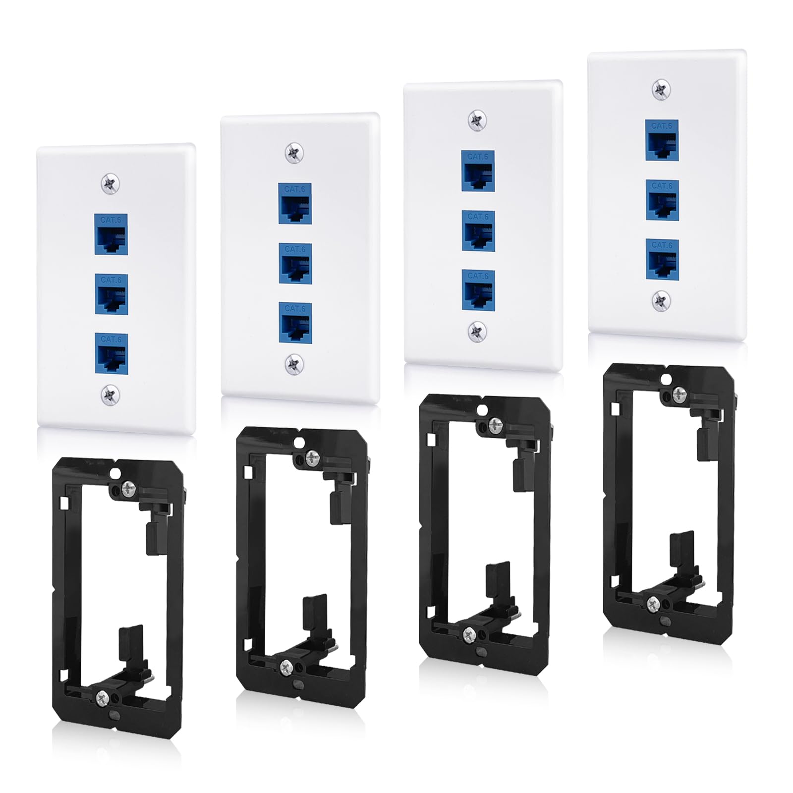 6 Port Keystone Wall Plate - Stainless Steel - 2 Gang - , Inc - View #2