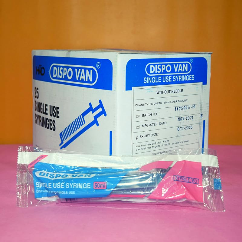 DISPO VAN 50ml single use hypodermic syringe without needle (B0CWGHZWSG) Amazon Price History, Amazon Price Tracker