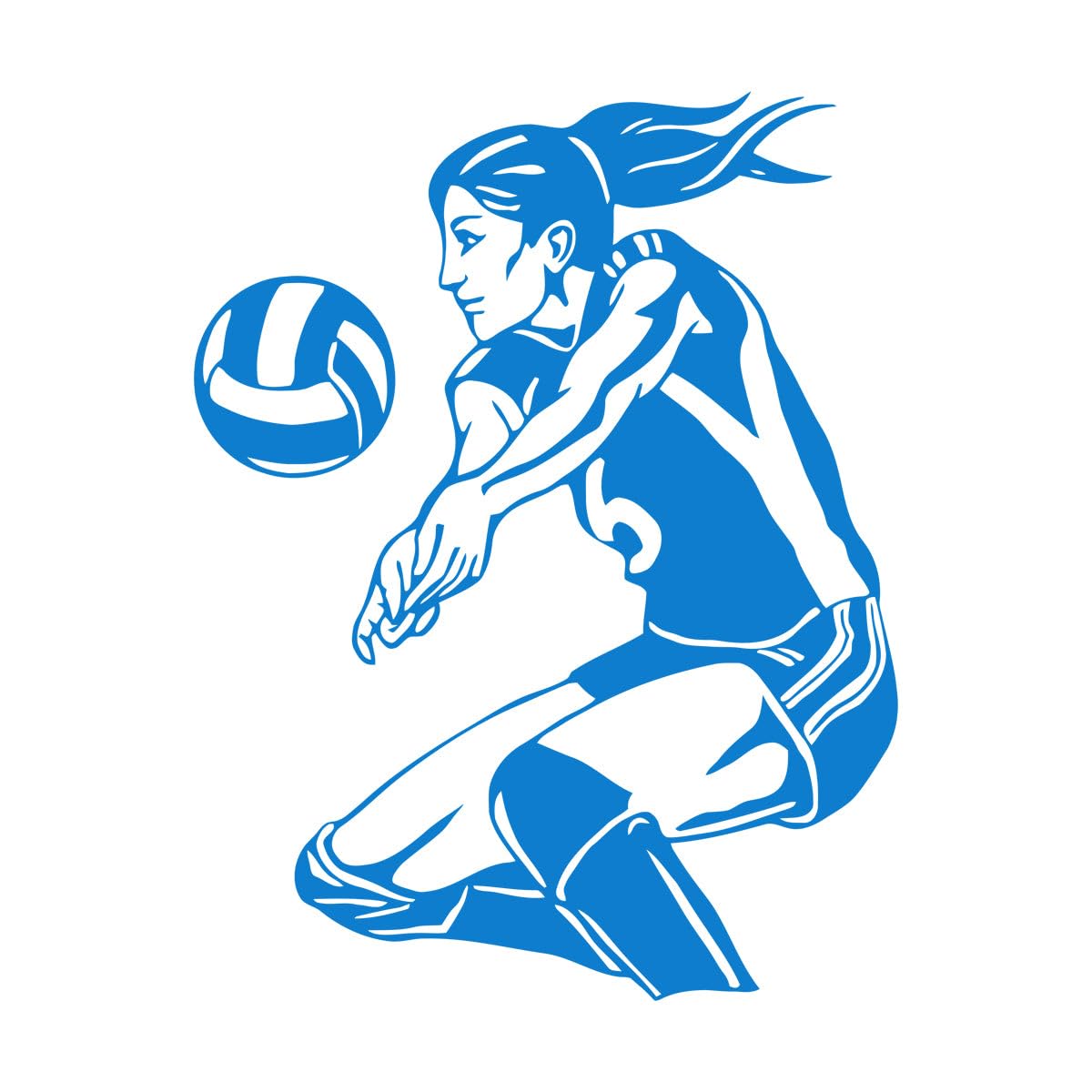 Sport Girl Wall Stickers Teen Girls Bedroom Volleyball Player Beach Woman Vinyl Wall Decal Removable Female Art Home Decor Small - 42x54cm โ image 1