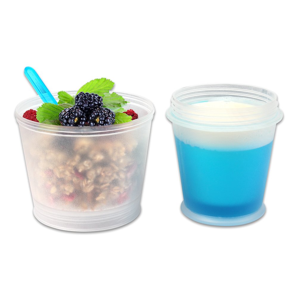 Lot De 4 Gobelets à Yaourt Spar-home - 600 Ml + 200 Ml - Parfait Pour Repas Nomades