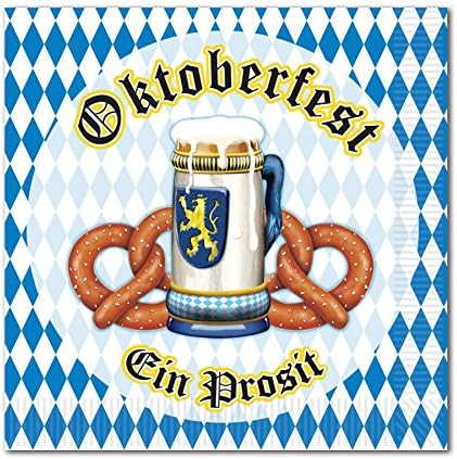 Club Pack Oktoberfest Printed Beverage Size Paper Napkins, Box of 192 Napkins