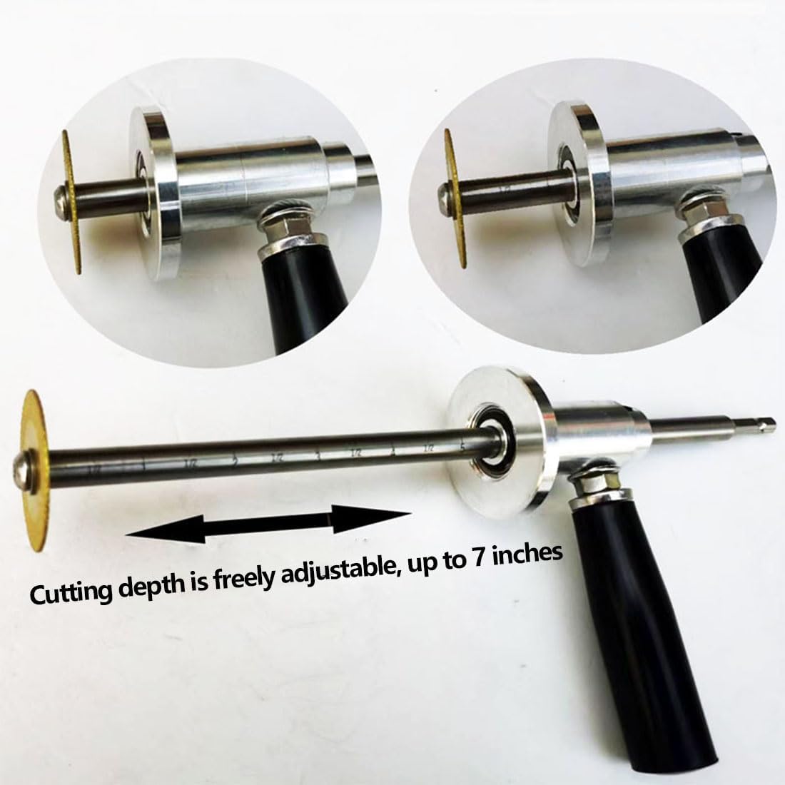 Coupe-tube intérieur pour tuyau en pvc, coupe-tube intérieur avec molette de coupe à grain de diamant et poignée, convient pour 1-1/2 à 8 pouces，Profondeur de coupe réglable