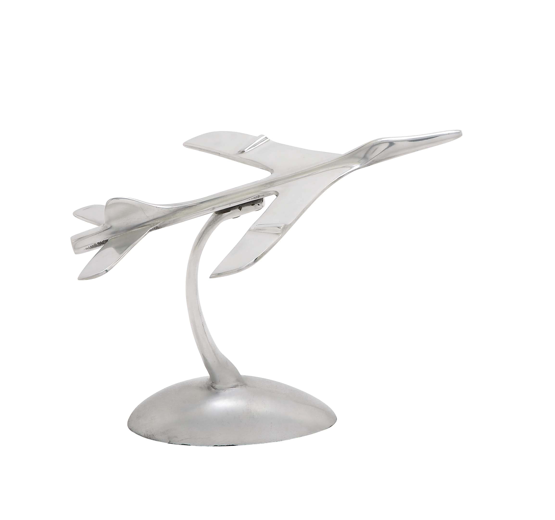 Avion en aluminium Deco 79 (35,6 x 27,9 cm) pour décoration moderne