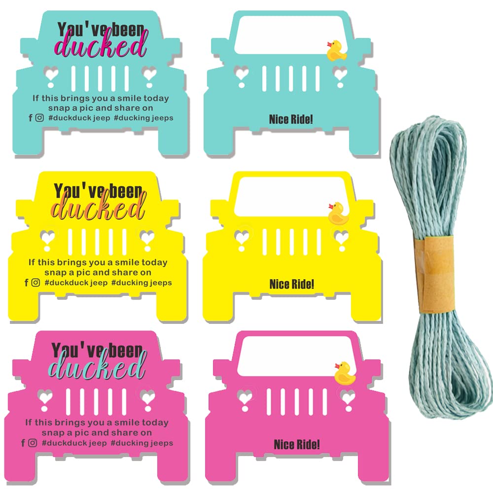 Amazon.com : You've Been Ducked Card- Duck DuckTags - Ducking Tags - Tags  for Ducking Duck Game Card - Car Shape - Two Sided 30 Pack 2.5 x 2.05" Card  Size with
