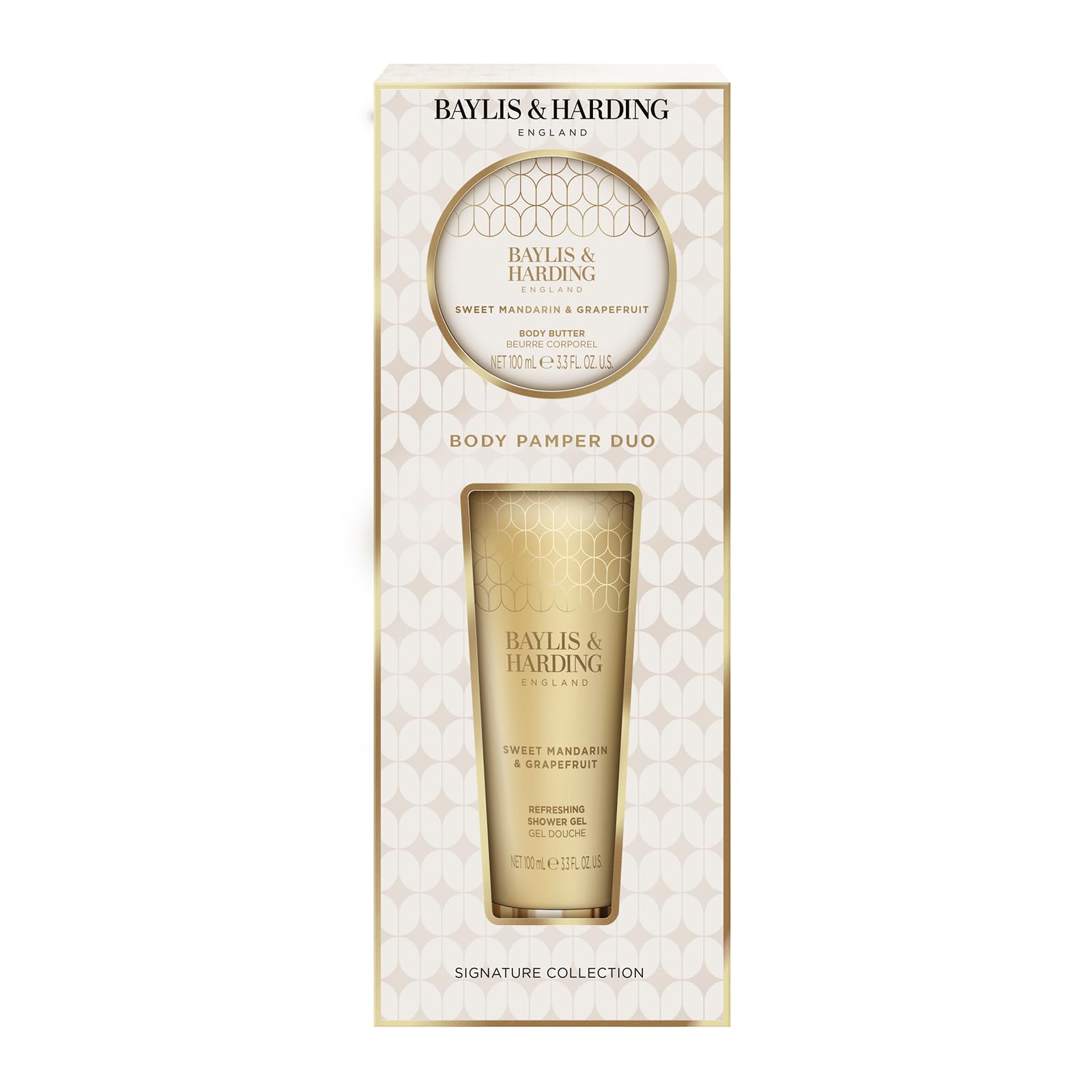 Baylis & Harding Sweet Mandarin & Grapefruit Indulgent Body Pamper Duo Gift Set - Vegan Friendly, 100ml - Image 2