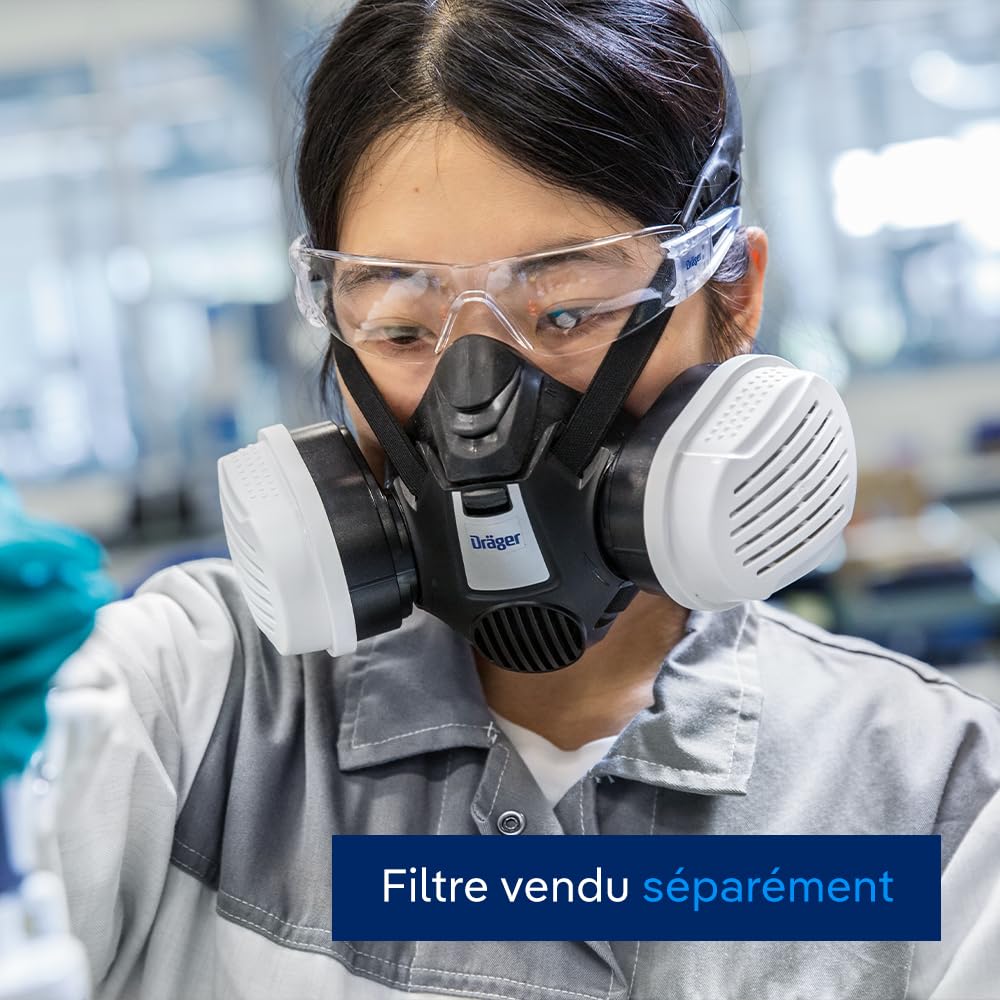 Dräger X-plore 3500 Demi-masque respiratoire réutilisable pour une utilisation avec filtres à baïonnette interchangeables Taille M