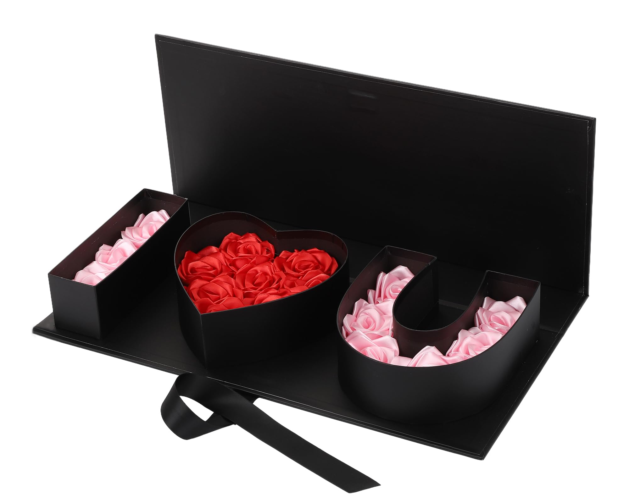 Scatola regalo per San Valentino, con scritta "I Heart U", grande scatola per fiori con nastro, per Natale, festa di nozze, compleanno della mamma, bomboniere, confezione di cioccolatini, bouquet di