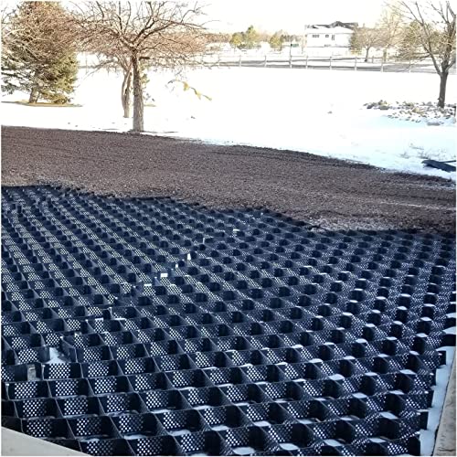 5,1 cm Kiesgitter-Pflastersteine, Einfahrt und Parkstabilisator, 91 cm bis 9 m, Geo-Gitter-System für schwere Lastunterstützung, einfache Installation, umweltfreundlicher Bodenschutz