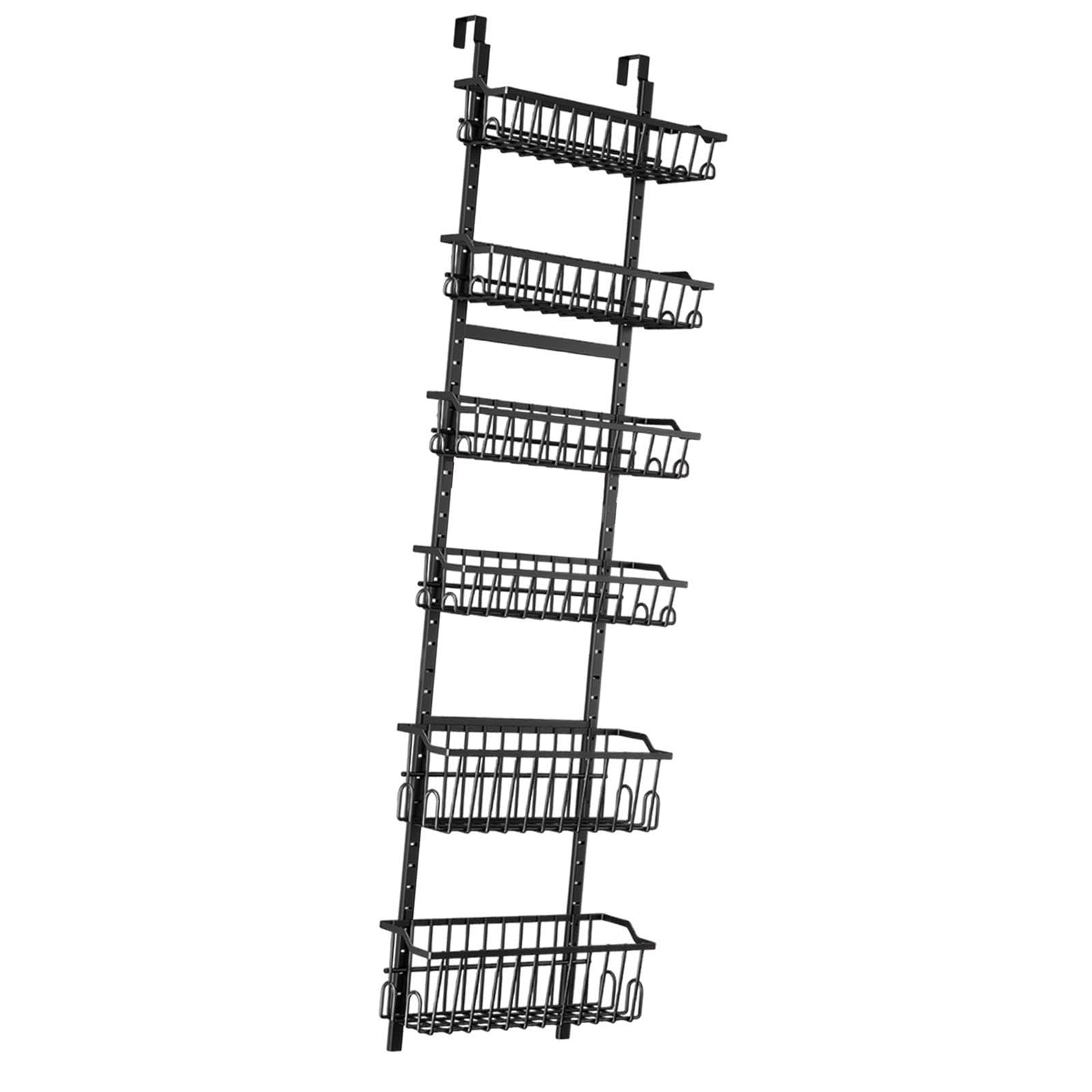 Tyuhduyur Over The Door Pantry Organizer Hanging Spice Rack Fridge Shelf Space Saving Hanging Storage Rack For Kitchen Refrigerator, 6 Tier ()