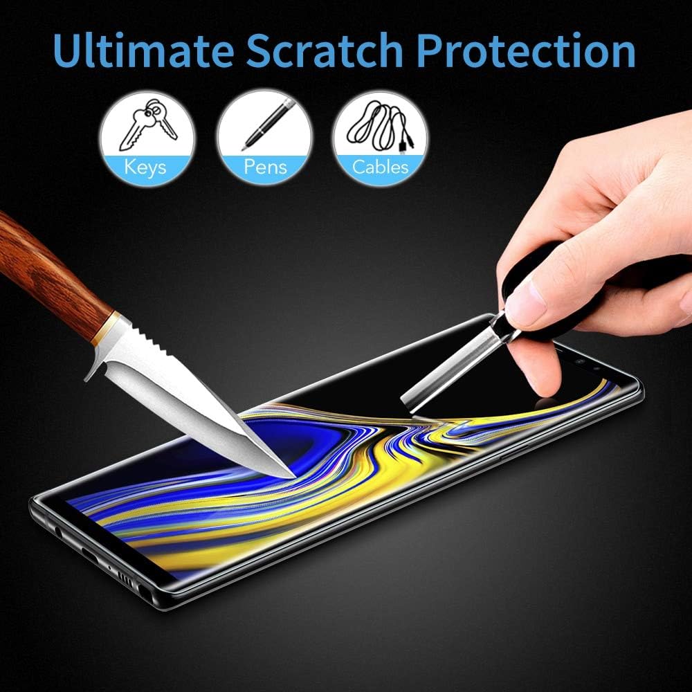 ESR Screen Protector for Note 9, Tempered Glass Screen Protector [Force Resistant Up to 11 Pounds] [Full Screen Coverage] [Case Friendly] Compatible for the Samsung Galaxy Note 9 (Released in 2018)