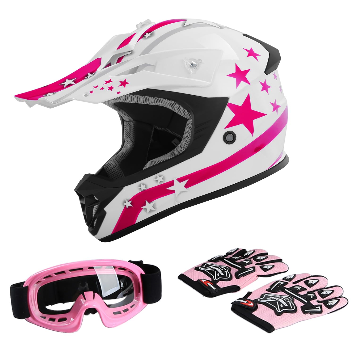 TCT-MOTORPARTS DOT Youth Kids Motocross ATV Helmets Offroad Street Dirt Bike Go-Kart BMX MX Full Face Helmet