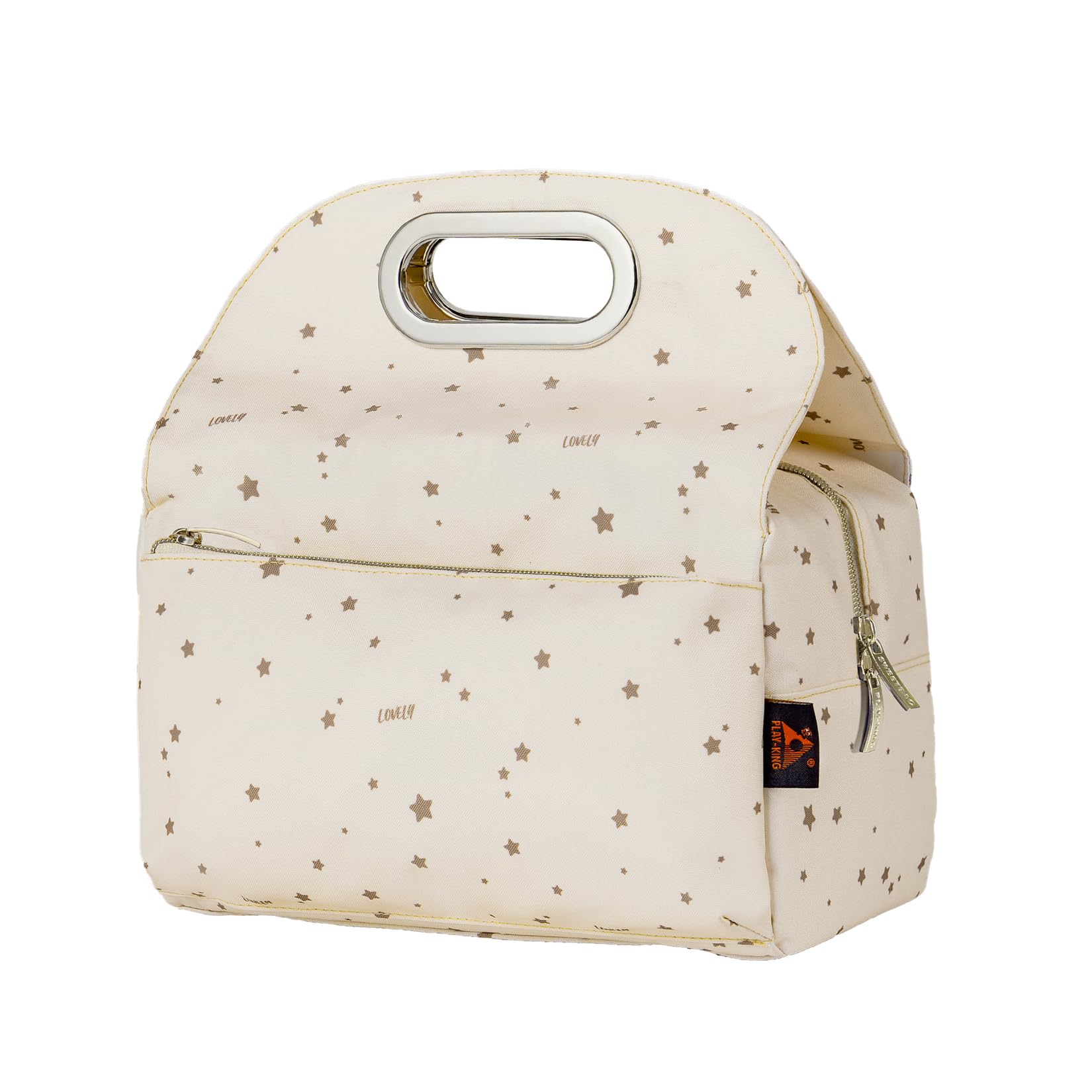 ZIIYANLunch Bag For Women, Reusable Insulated Womens Adults Lunch Tote Lunch Box Container Cooler Bag for Office Work Picnic or Travel (Beige)