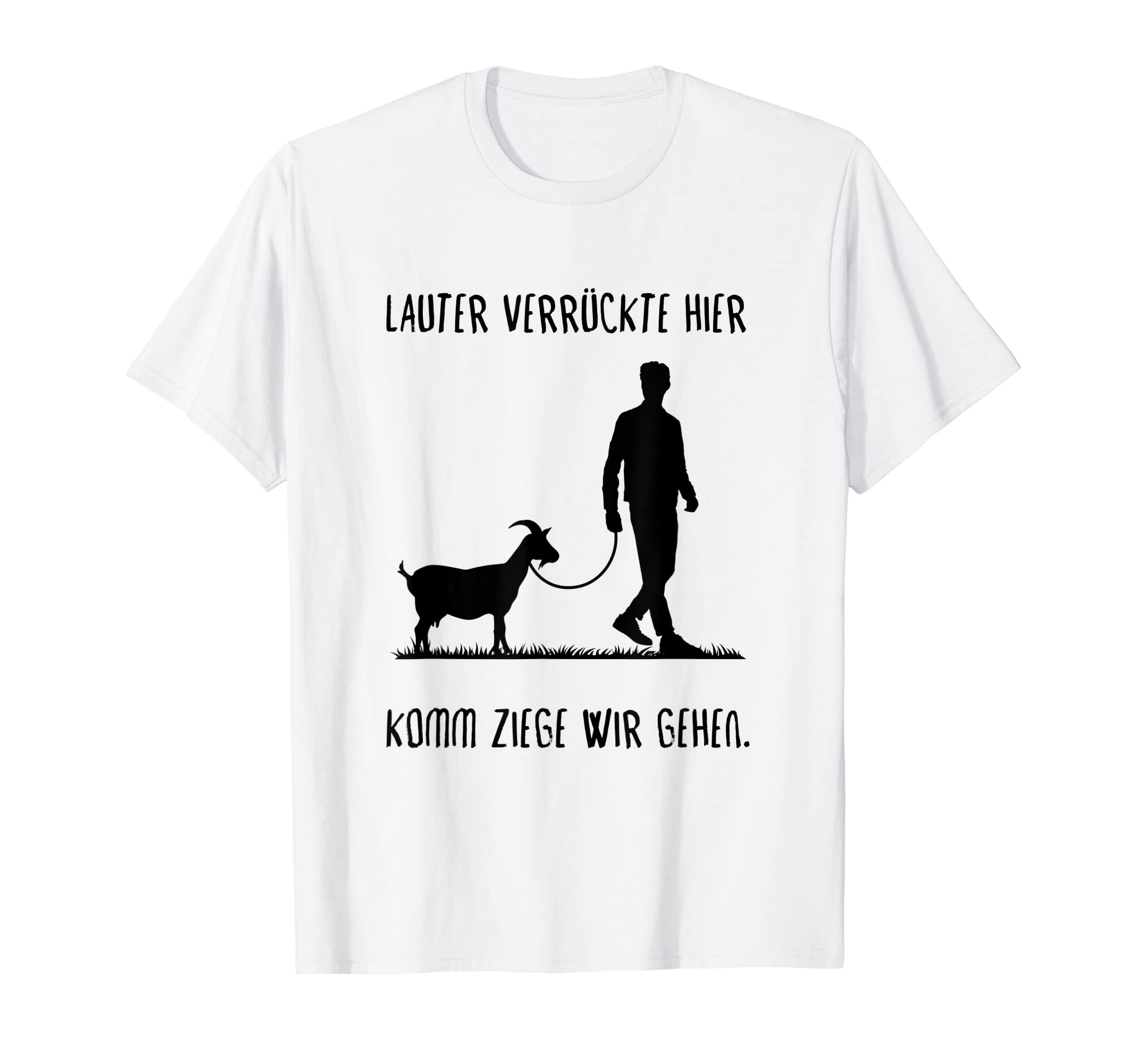 Amazon | Lauter Vrazy Hier Komm Goat Wir Gehen - ヤギ農家 Tシャツ