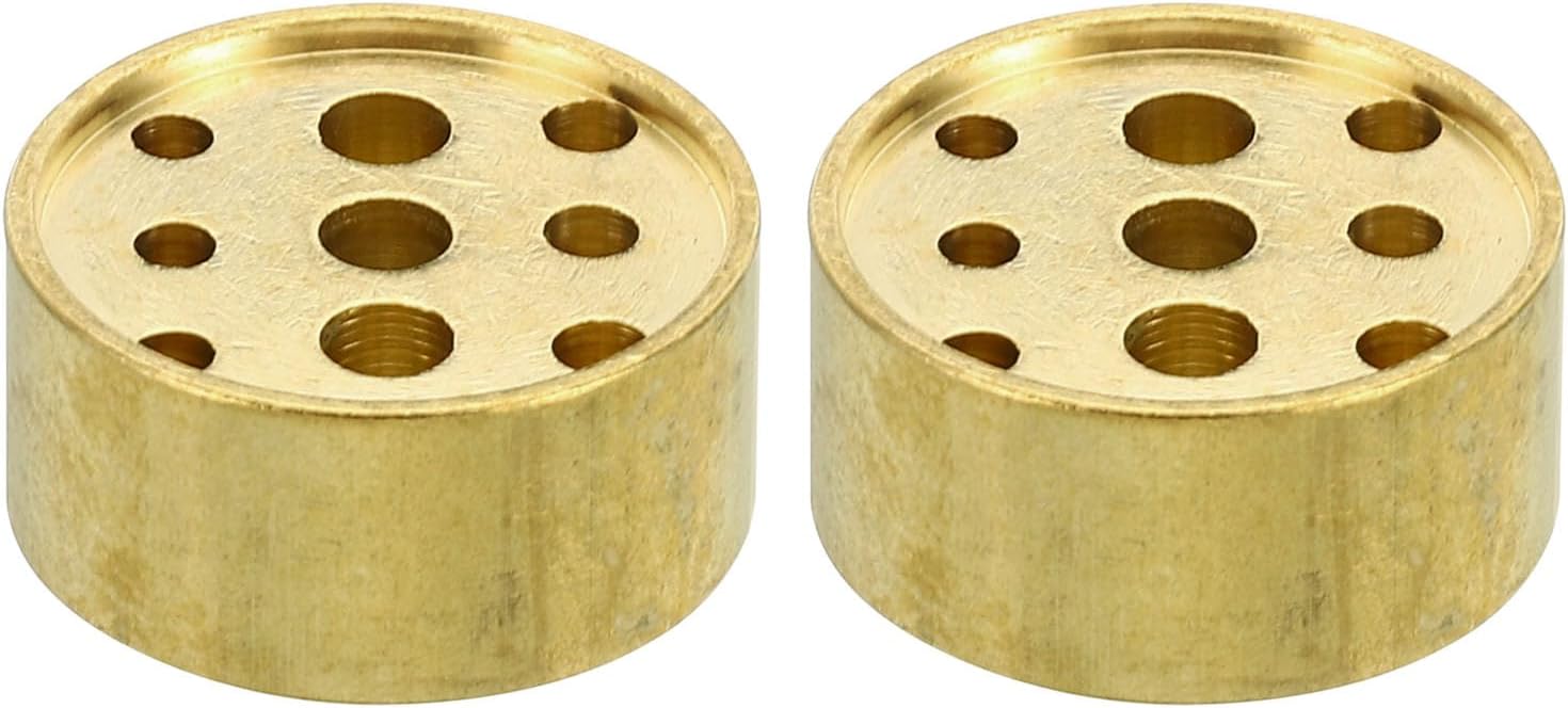 PATIKIL Brass Incense Holder 2 Pack - 9 Hole Stick & Cone Burner Stand for Yoga Spa Home Office, Durable 0.8" Base
