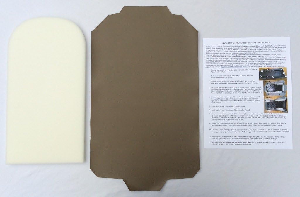 Ford Explorer Premium Padded Replacement armrest Console Cover - Medium Prairie Tan (1997-05)
