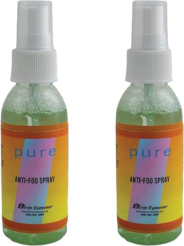 Birdz Eyewear Dos recipientes de spray de 2 onzas de tratamiento antivaho + antivaho que funcionan en todas las lentes