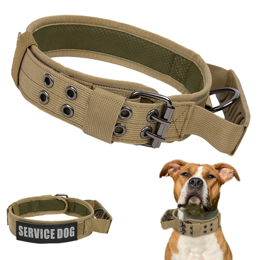 Qpets® Dog Collar with Reflective Safety Strip, Nylon Tactical Dog Collar with Control Handle & Metal D Ring & Heavy-Duty Buckle for Large Dog (Recommended Weight: 25-68KG) (B0D4YPM71D) Amazon Price History, Amazon Price Tracker