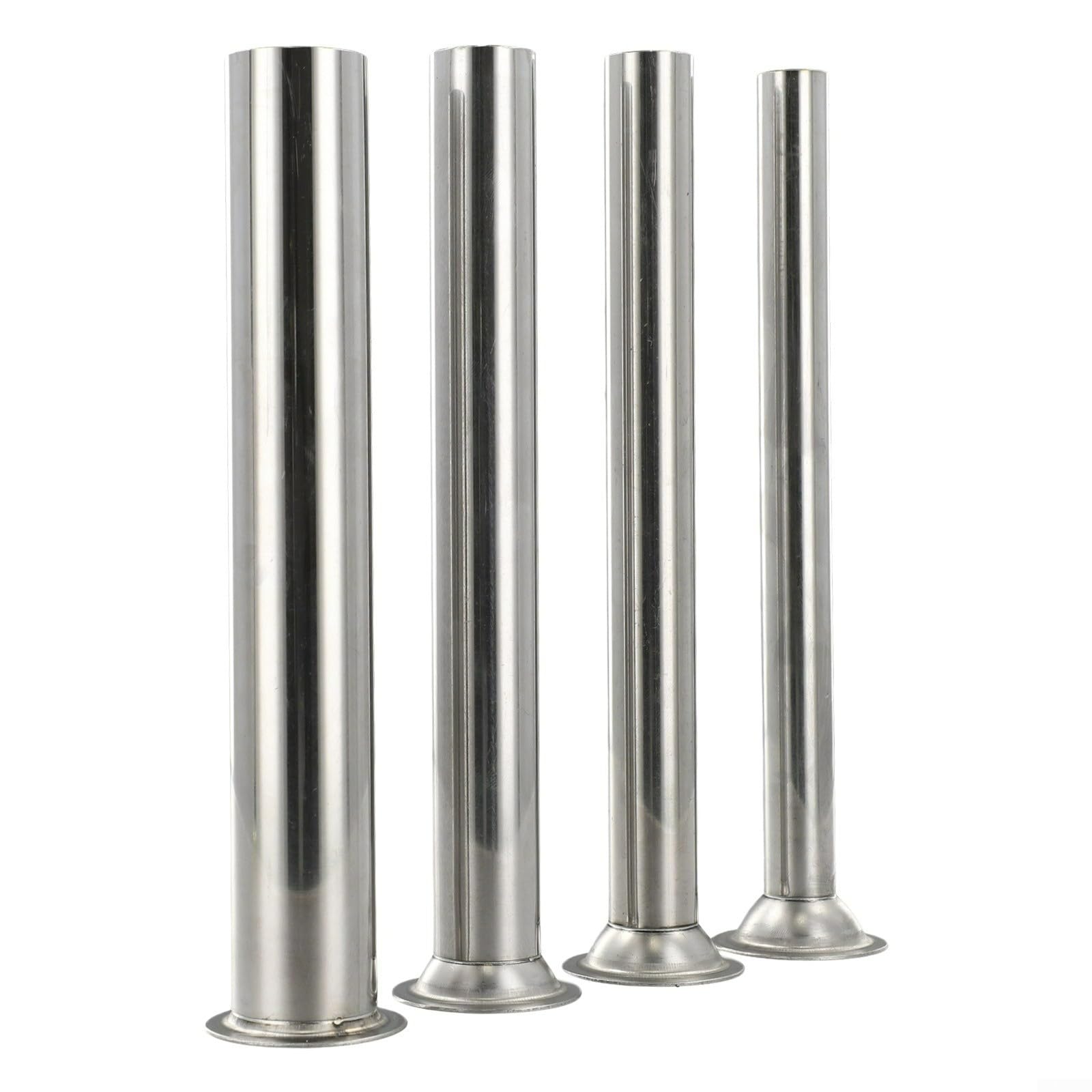 4Pcs Stainless Steel Sausage Stuffing Tubes, Grinder Stuffer Tubes Sausage Filling Tubes with Funnels for Meat Grinder/Food Grinder(1.5 IN)