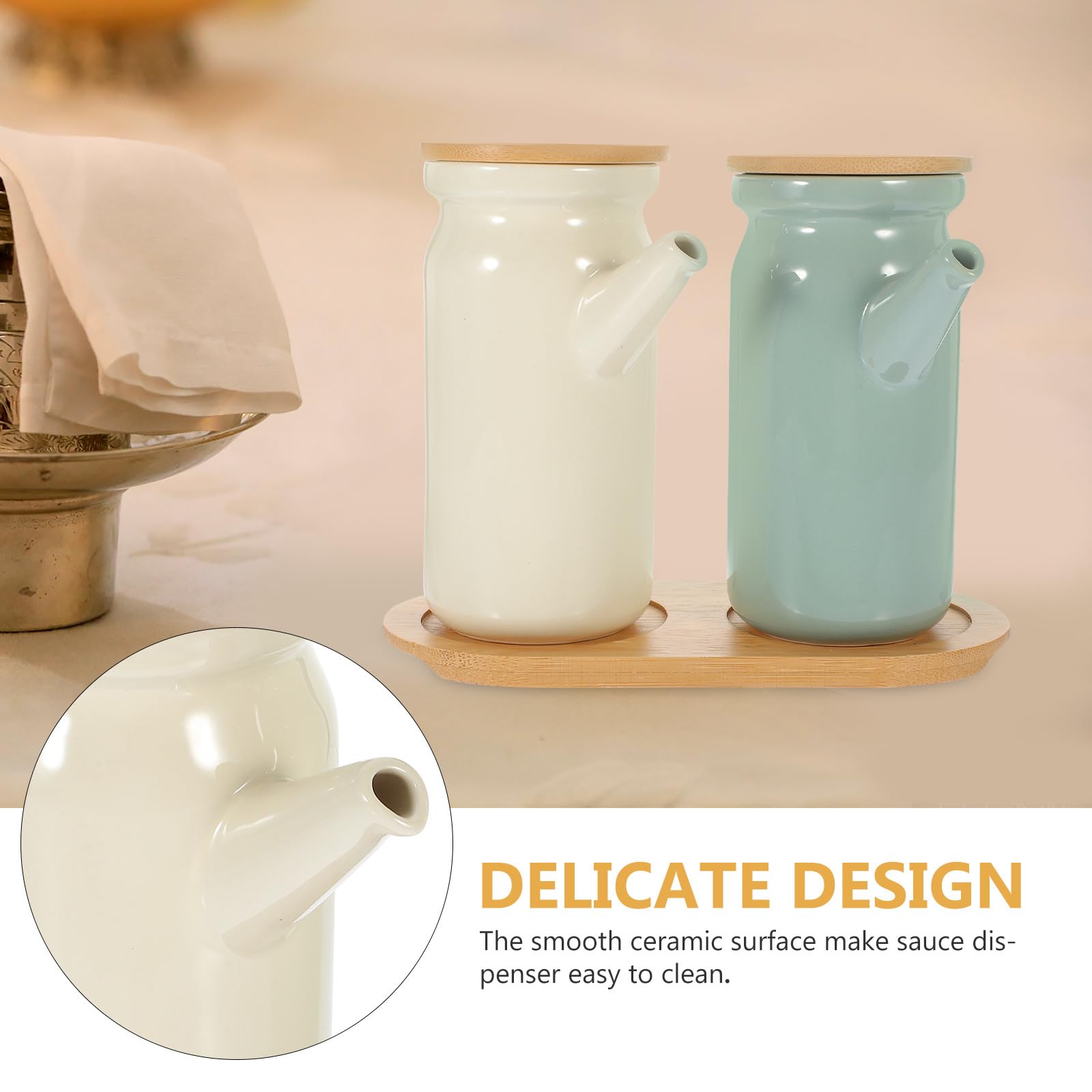 Angoily Set di Barattoli per Spezie da Cucina in Porcellana Bianca con Base Compatta e Coperchi Individuali, Contenitori per Condimenti e Oli per Domestico e Buffet