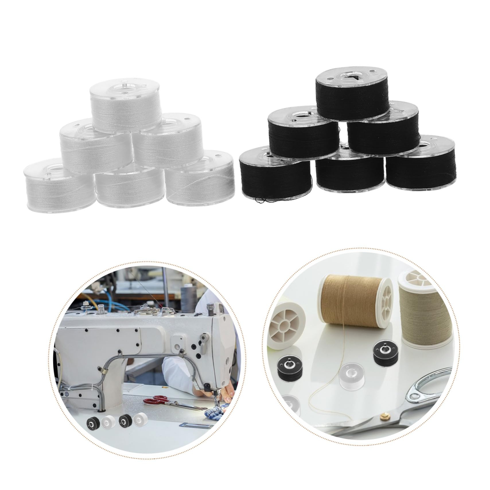 Bobinas de Hilo de Bordar de Poliéster Prebobinadas 144 Uds | Abs, 60s/2, Recambio Rápido para Máquina de Coser, Uso en Tareas de Bordado y Prendas