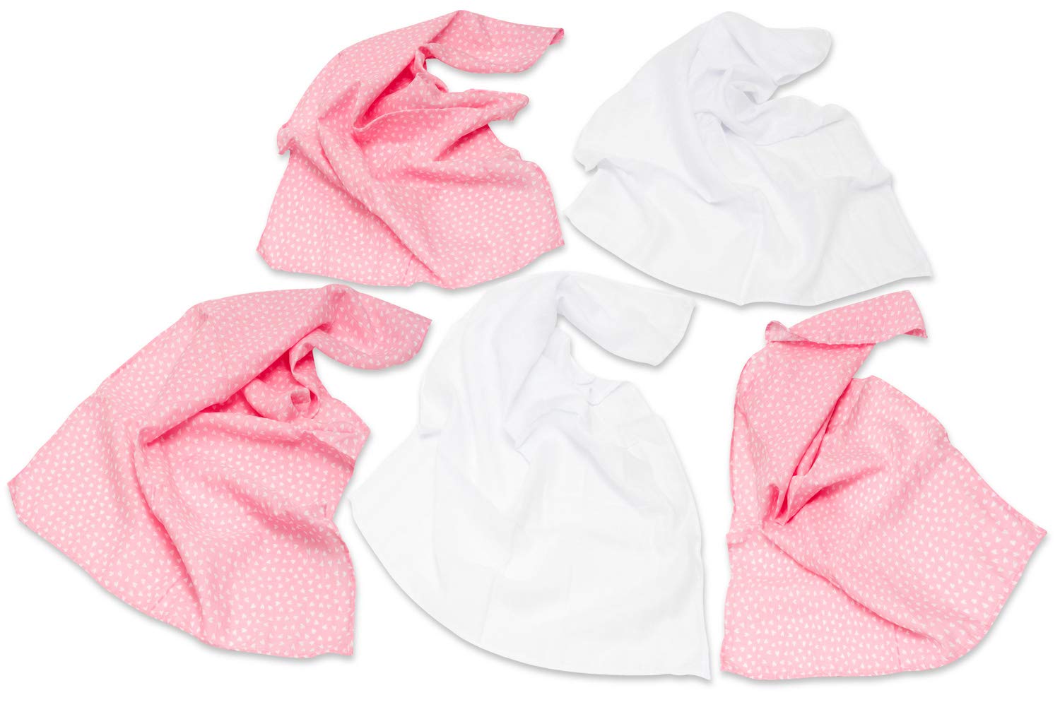 Bellochi Juego de 5 Muselina Bebe Gasas para Bebes - Paños Multifuncional para Bebes - 100% Muselinas Bebe Algodón Natural con Certificado TUV - 60x80 cm - Sweetheart