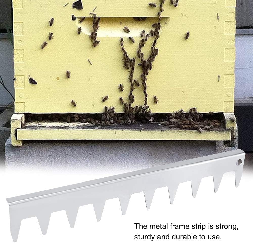 Zerodis Beehive Frame Strip, Stainless Steel Strips Bee Box Spacing Tool for Spacing Bee Frames Evenly in a 10 Frame Honey Super Box