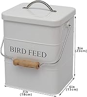 Vista 7 de Geyecete Comedero para pájaros, tarro de comida para mascotas, contenedor hermético para almacenamiento de alimentos, color blanco