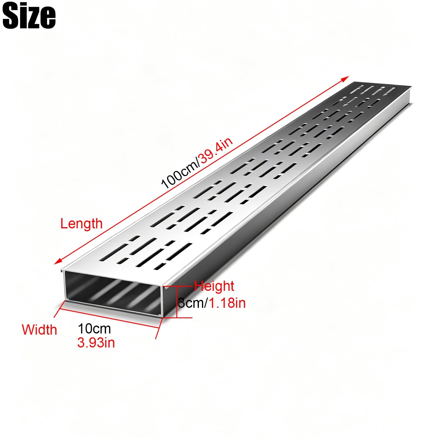 Wytrzymały system odwadniający ze stali nierdzewnej o średnicy 100 cm do użytku na zewnątrz(100x10x3cm)