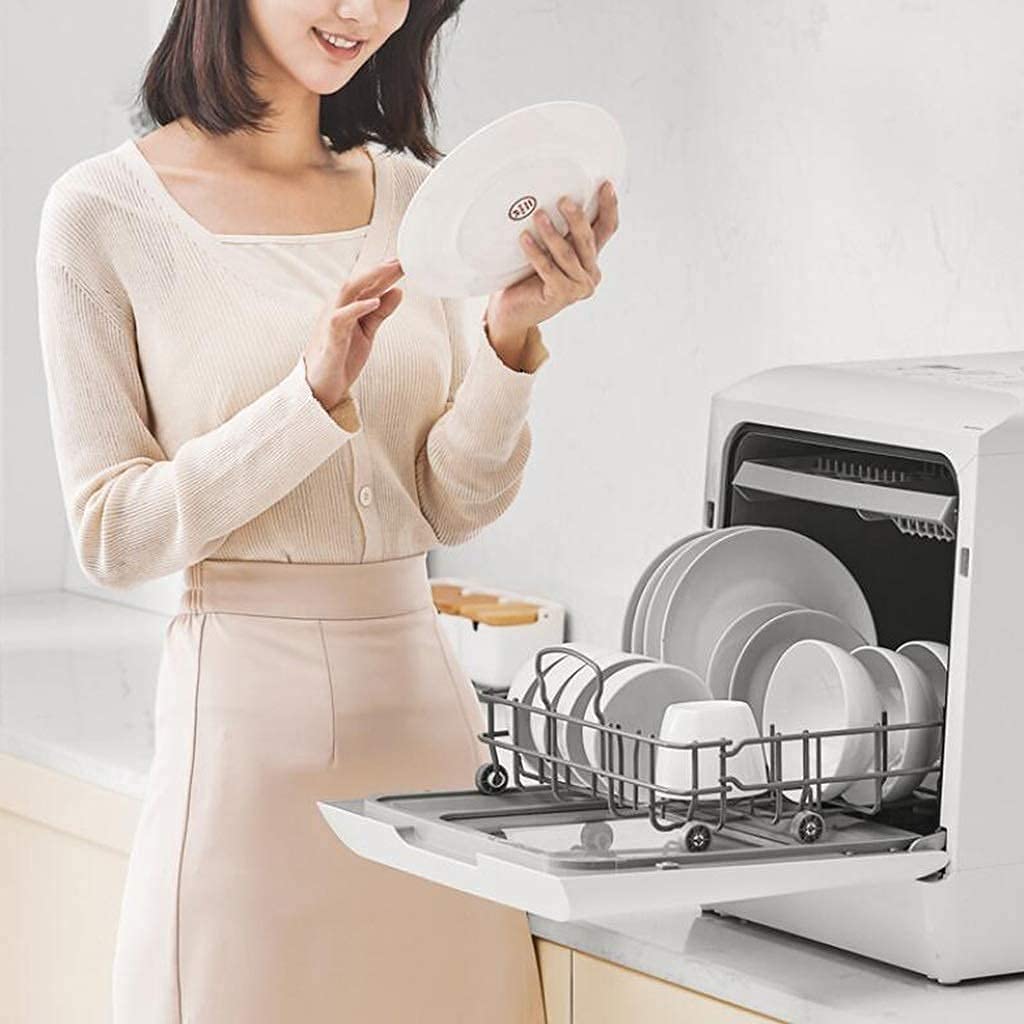 Mini lavavajillas compacto de mesa con 5 programas, lavavajillas de mesa 72 horas de almacenamiento fresco de larga duración (color: blanco, tamaño: 42,7 x 42,6 x 46 cm)