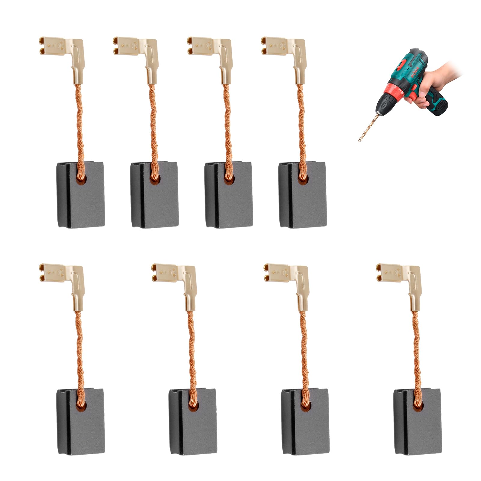 8 PCS CB459 Carbon Brushes Compatible with Ma-kita Angle Grinder GA4530R CB459 GA4534 GA5030 JS1000 PJ7000 TM3000C High-Density Motor Carbon Brush Electric Power Tools Replacement